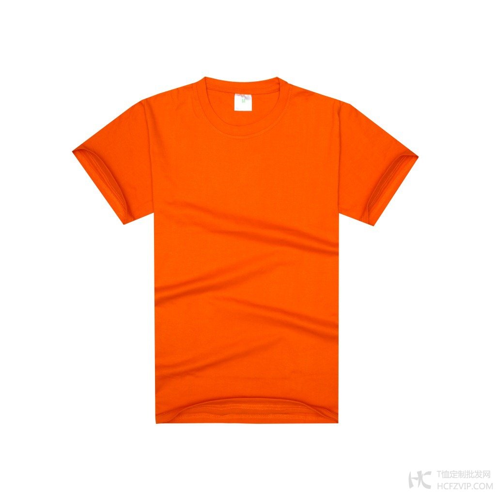 200g精梳棉橘黄色圆领文化衫（现货可印）