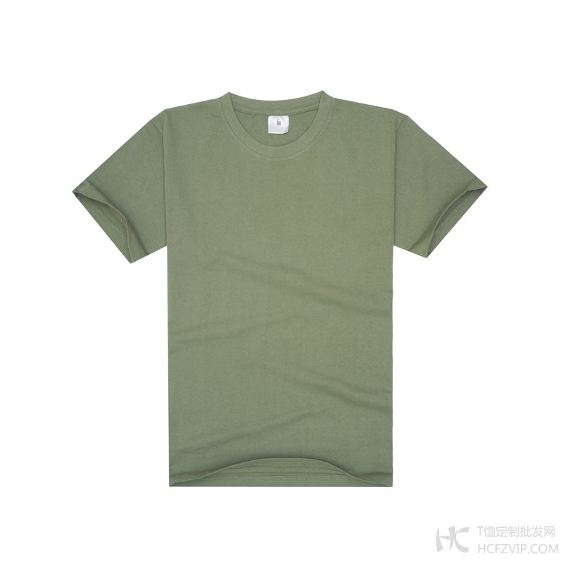 200g精梳棉军绿色圆领文化衫（现货可印）