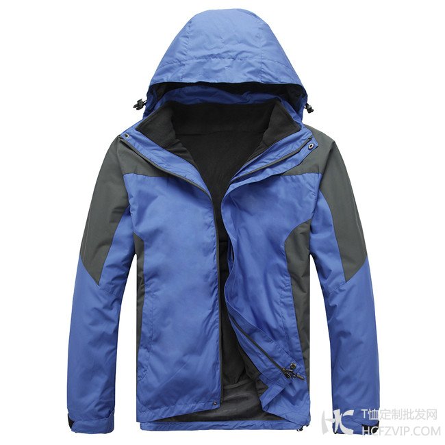 宝蓝色款防风防水透气冲锋衣