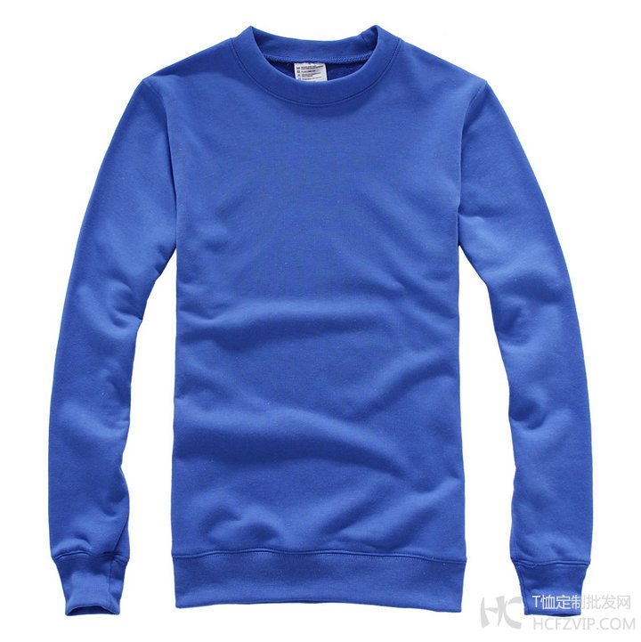 360g毛圈宝蓝色圆领卫衣-正面
