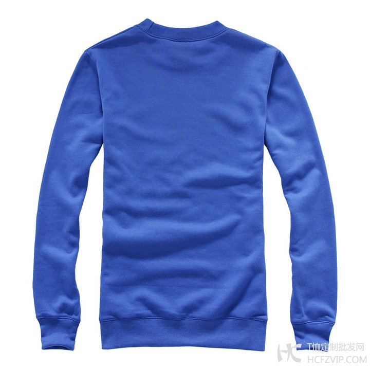 360g毛圈宝蓝色圆领卫衣-背后